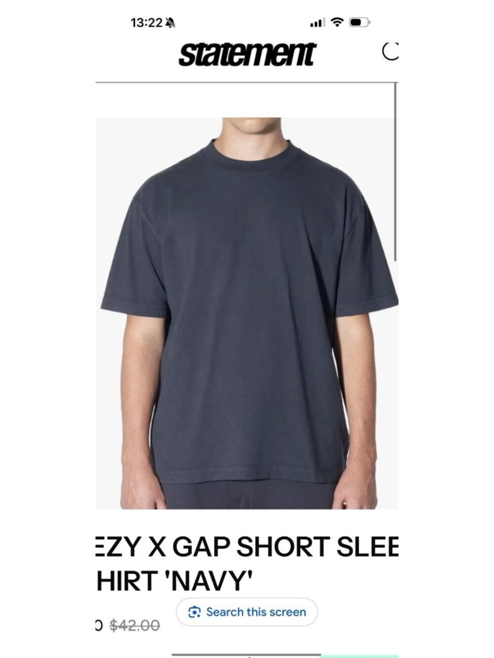 NEWYeezy Gap T Shirt Mens Medium Navy Blue Unreleased New in Bag YZY Fit Ape O